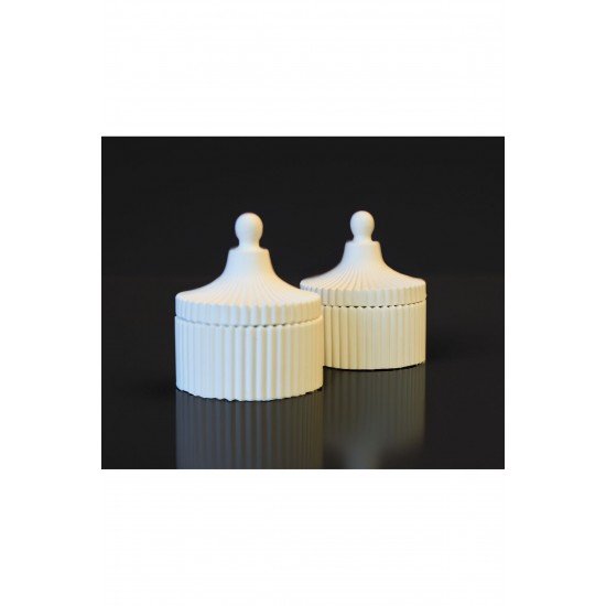 Dekoratif Beyaz Takı Kutusu 2'li Set