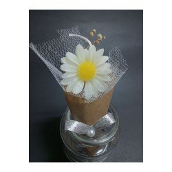 Bernamiofficial 20 Adet Papatyalı Buket Mum Söz Düğün Nikah Nişan Kına Hediyelik