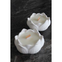 Bernami 2'li Lotus Ahşap Fitilli Kokulu Soya Mum