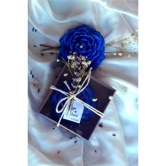 Hediyelik Mum Sevgililer Günü,söz, Nişan,doğum Günü,şakayık Mum Vanilya Kokulu Mavi 1 Adet