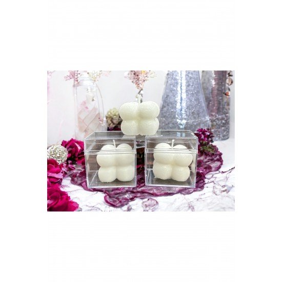 Düğün Nişan Nikah Kına Hediyelik Küçük Bubble Mum 12 Adet
