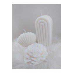 %100 doğal soyawax hediyelik 3'lü mum (şakayik,istiridye ve gökkuşagı)