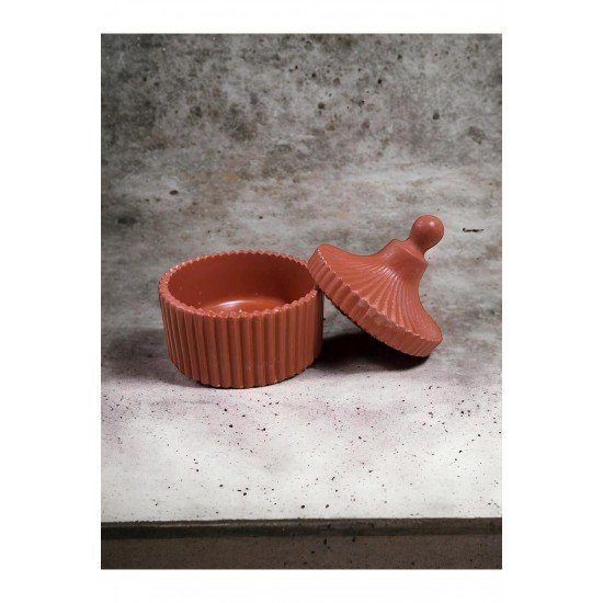 Özel El Yapımı Kapaklı Seramik Şekerlik Lokumluk Takı Organizer Mumluk