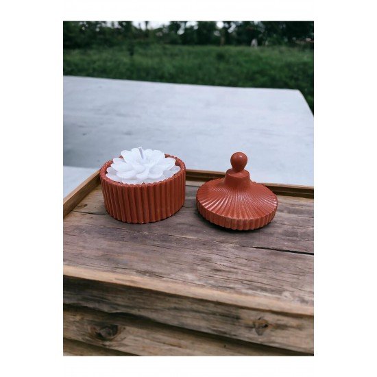 Özel El Yapımı Kapaklı Seramik Şekerlik Lokumluk Takı Organizer Mumluk