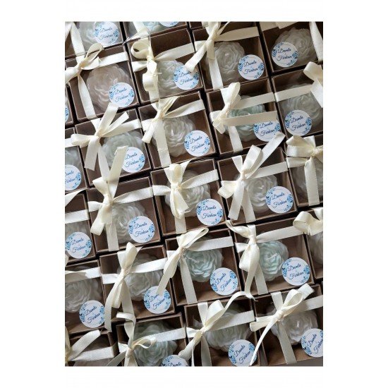 Bernami Şakayık Mum Nikah&düğün&nişan&söz&babyshower Hediyelik 100 Adet Süslü