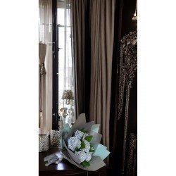 Bernamiofficial Gri Şakayık Buket Mum (SANDAL, LAVANTA, GÜL, NAR, ÇİKOLATA) Kokulu Mum %100 Soya Wax