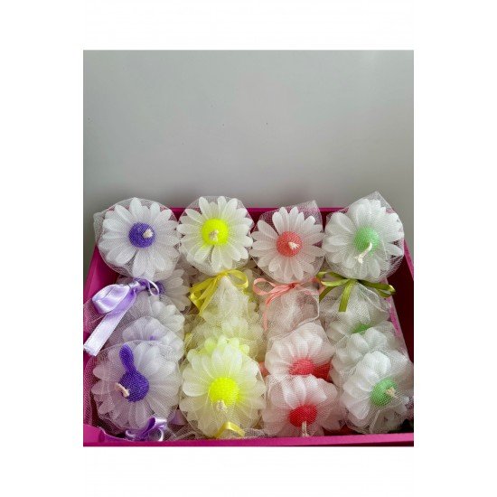 Doğum Günü Düğün Nişan Hediyelikleri Papatya Mum 20 Adet Pembe