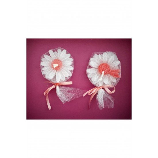 Doğum Günü Düğün Nişan Hediyelikleri Papatya Mum 20 Adet Pembe