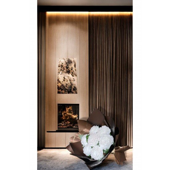 Beyaz Şakayık Buket Mum (Sandal, Lavanta, Gül, Nar, Çikolata) Kokulu Mum %100 Soya Wax