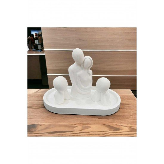 Bernamiofficial Dekoratif Sarılan Çift, 2 Adet Çocuk Figürü Ve Yatay Stand