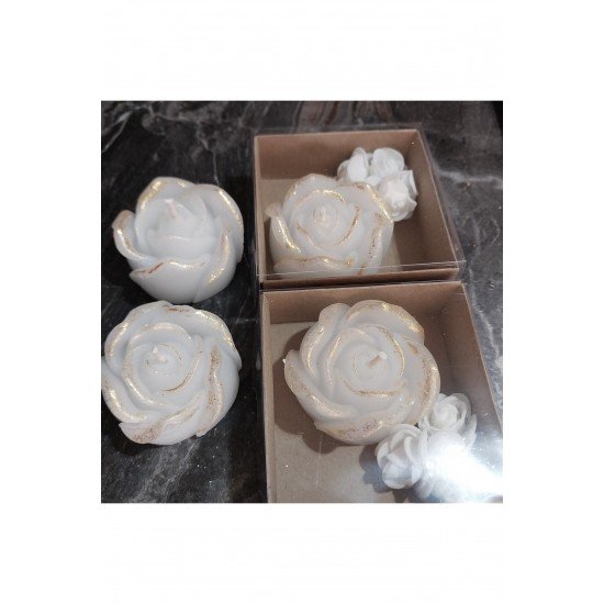 Kutulu 10 adet çiçekli gül mum nişan nikah söz hediyelik