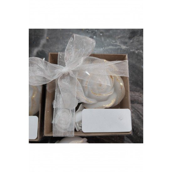 Kutulu 10 adet çiçekli gül mum nişan nikah söz hediyelik