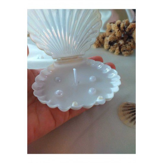 Özel Gün Hediyelik Kutulu istiridye Mum Düğün Nişan Kına Mevlüt Doğum Günü Hediyelik 20li