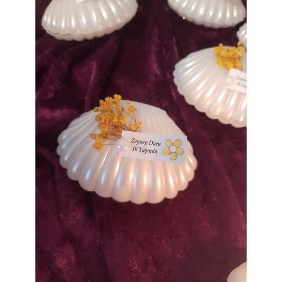 Özel Gün Hediyelik 20 li Söz Nişan Nikah Bebek Doğum Günü Mum İstiridye