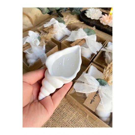 50 Adet Deniz Kabuğu Mum Söz Nişan Nikah Kına Gecesi Düğün Hediyelik