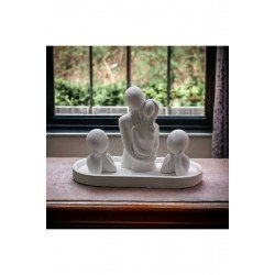 4'lü set Oval tepsi & sarılan çift & 2 çocuk