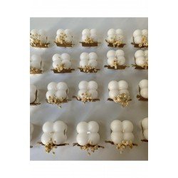 20 Adet Çiçek Süslemeli Hediyelik Bubble Mum