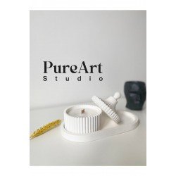 Art Okyanus Esintisi Kokulu Mum,dekoratif Beton Saksılı Bambu Fitilli Dekoratif Doğal Mum