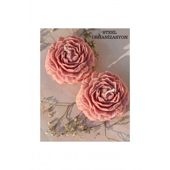 Bernamiofficial 10 Adet Süslemeli Şakayık Mum, Nikah Şekeri, Doğum, Nişan, Kına, Düğün, Söz,