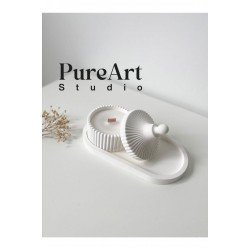 Art Okyanus Esintisi Kokulu Mum,dekoratif Beton Saksılı Bambu Fitilli Dekoratif Doğal Mum