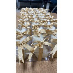 Süslemeli Isimli Mika Kutulu Istiridye Mum Söz Kına Nişan Hediyelik Şekerlik (15 Adet )