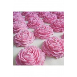 5 Adet Dekoratif Kokulu Pembe Şakayık Çiçeği Mum Çiçek Mum Düğün Toptan Mum Kutuludur