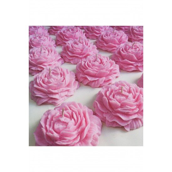 5 Adet Dekoratif Kokulu Pembe Şakayık Çiçeği Mum Çiçek Mum Düğün Toptan Mum Kutuludur