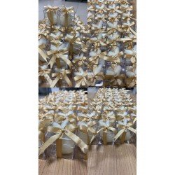 Süslemeli Isimli Mika Kutulu Istiridye Mum Söz Kına Nişan Hediyelik Şekerlik (15 Adet )