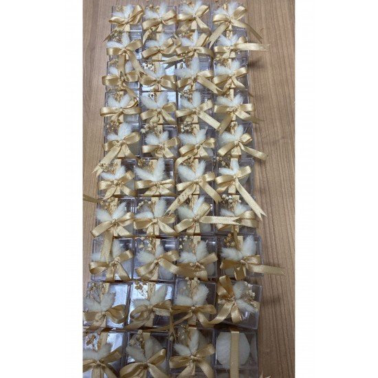 Süslemeli Isimli Mika Kutulu Istiridye Mum Söz Kına Nişan Hediyelik Şekerlik (15 Adet )