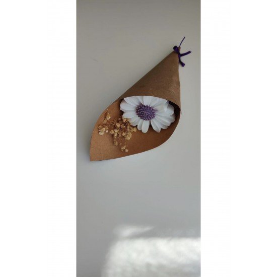 Bernamiofficial Özel Gün Söz Nişan Papatya Çiçekli Vanilya Kokulu Buket Hediye Mum