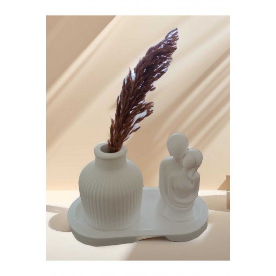 Bernamiofficial Sarılan Çift,pampas Vazosuve Ovalsunumluk