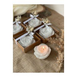 Bernamiofficial 10 Adet Süslenmiş Kutuda Gül Mum. Düğün Nişan Söz Yeni Doğan Mevlik Hediyelik