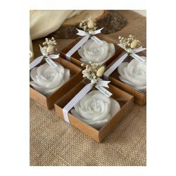 Bernamiofficial 10 Adet Süslenmiş Kutuda Gül Mum. Düğün Nişan Söz Yeni Doğan Mevlik Hediyelik