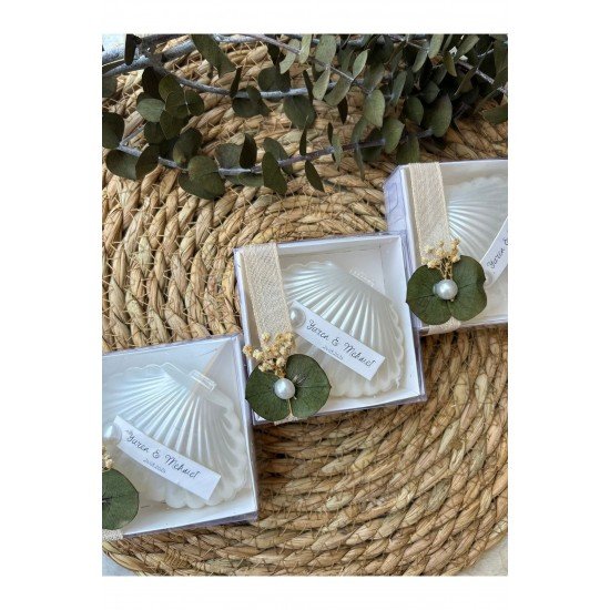 Kutulu Istiridye Mum Düğün, Nişan , Söz ,kına , Mevlüt , Doğum Günü , Yılbaşı Hediyelik-15 Adet