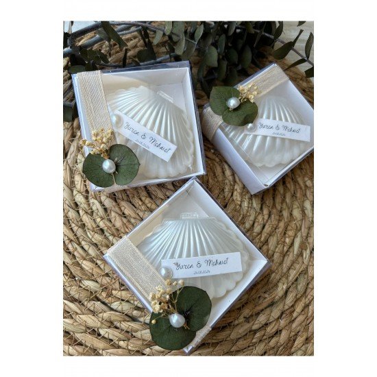 Kutulu Istiridye Mum Düğün, Nişan , Söz ,kına , Mevlüt , Doğum Günü , Yılbaşı Hediyelik-15 Adet