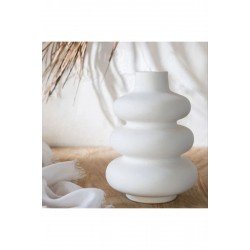 Iskandinav Tarz Minimal Twist Dekoratif Beton Vazo Beyaz