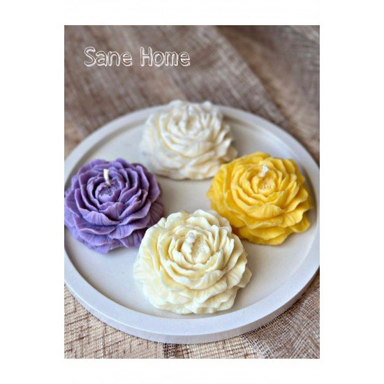 Bernamiofficial Şakayık Mum Renkli Mum 4lü Set Mum Kokulu Mum