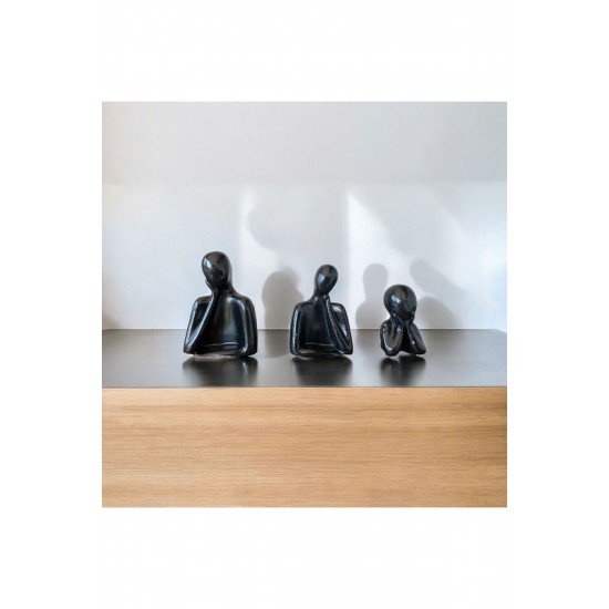 DÜŞÜNEN BİBLO MİNYATÜR AİLE SİYAH