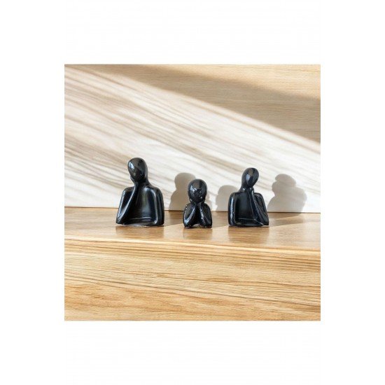 DÜŞÜNEN BİBLO MİNYATÜR AİLE SİYAH