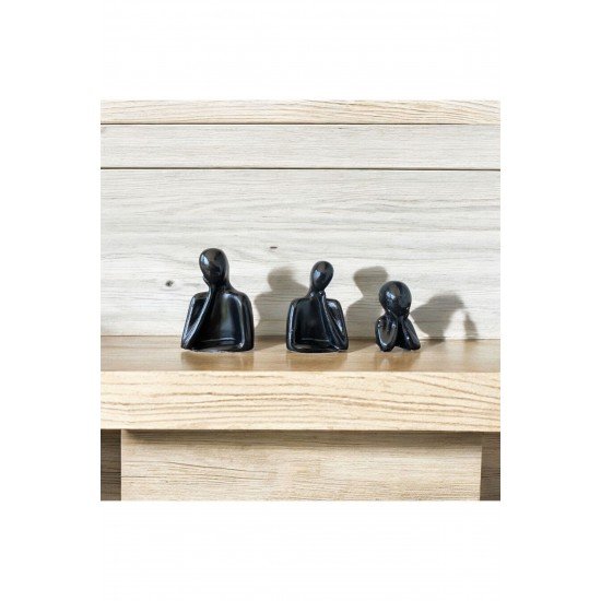 DÜŞÜNEN BİBLO MİNYATÜR AİLE SİYAH