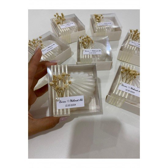 Kutulu Istiridye Mum Düğün, Nişan, Söz,kına,mevlüt, Doğum Günü Hediyelik 10 Adet