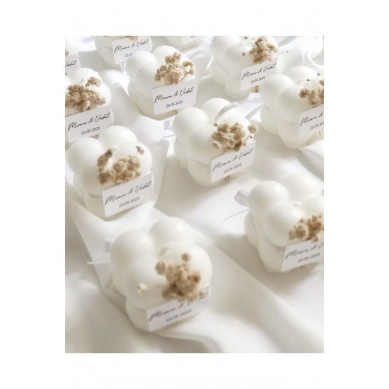 Söz Hediyeliği Nişan Hatırası Kına Hediyeliği Doğum Hediyelik Doğum Günü Bubble Mum - 25 Adet