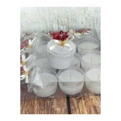 Nikah Nişan Söz Kına Hediyelik Mika Kutu Mum Kuru Çiçekli Yıldızlı (15 ADET)