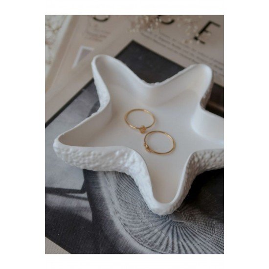 Deniz Kabuğu Ve Deniz Yıldızı Görünümlü Dekoratif Tabak, Mumluk