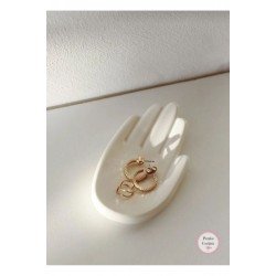 El Şeklinde Dekoratif Mini Takı Tabağı 9 cm  ( Beton )