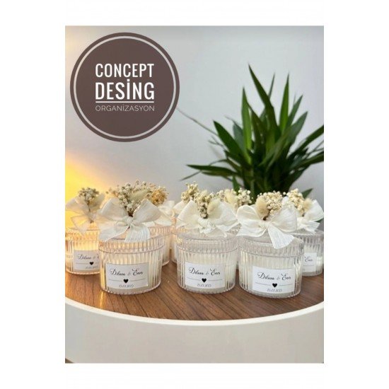 Concept Desing Tasarım 10 Adet Hediyelik Dağıtmalık Şekerlik Mum