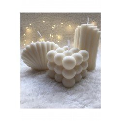 3lü Dekoratif Kokulu Beyaz Renk Mum