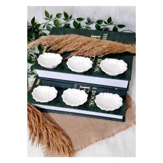 Kahve Yanı Sunumluk Midye Tasarımlı Drajelik Lokumluk 6 Adet