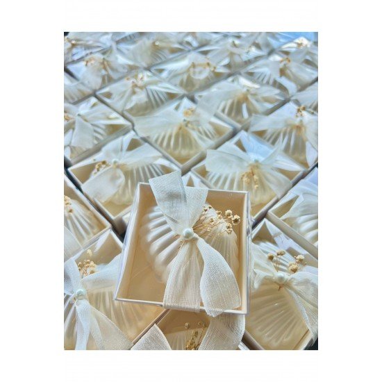 15 Adet Kutulu Midye Mum İncili Düğün Nişan Söz Hediyeliği