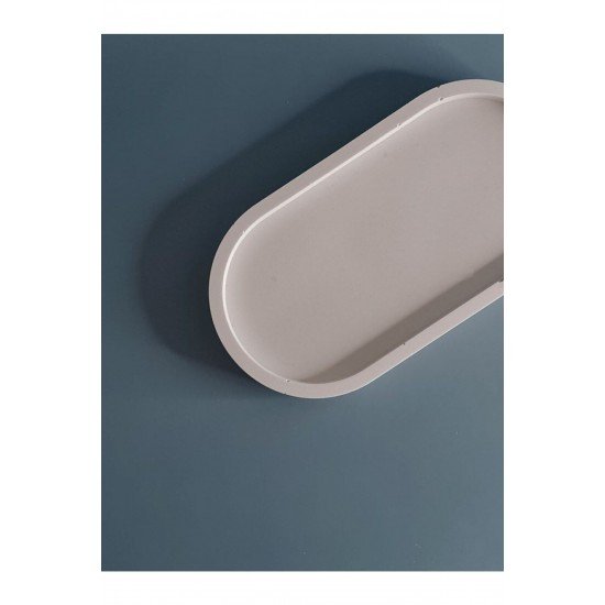 Dekoratif Beton Oval Sunumluk Dekoratif Takı Tabağı, Saksılık, Yağdanlık, Tütsülük, Mumluk